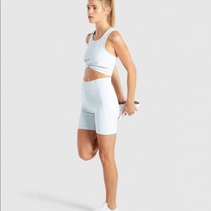 Nwot Gymshark pastel blue biker shorts set